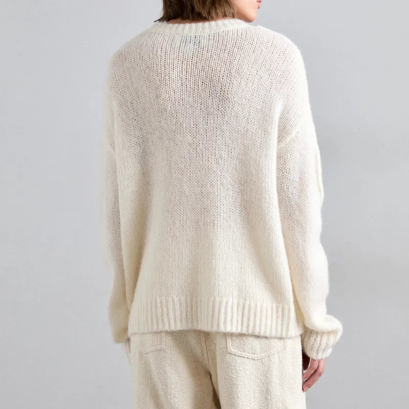 Vermène™ - Pull en maille torsadée à effet broderie