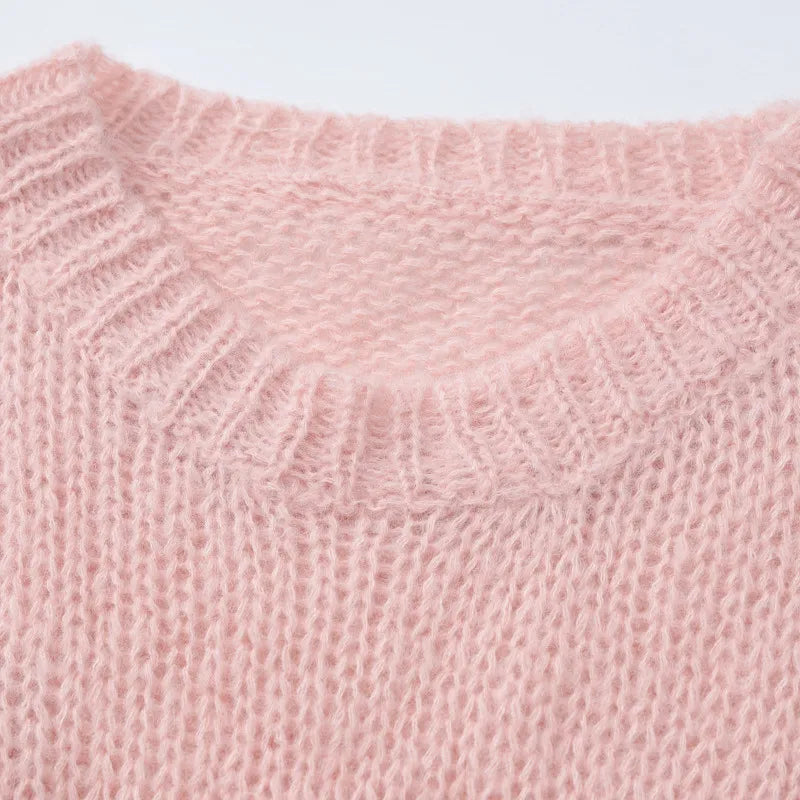 Vermène™ - Pull en maille torsadée à effet broderie