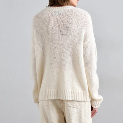 Vermène™ - Pull en maille torsadée à effet broderie