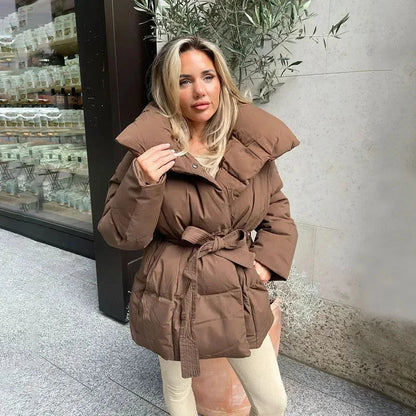 Mara™ - Doudoune chic matelassée à ceinture
