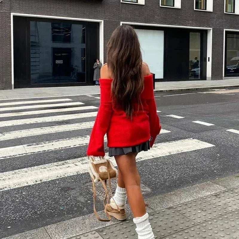 Loly™ - Pull à manches longues à épaules nues