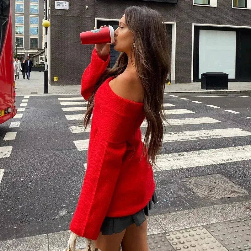 Loly™ - Pull à manches longues à épaules nues